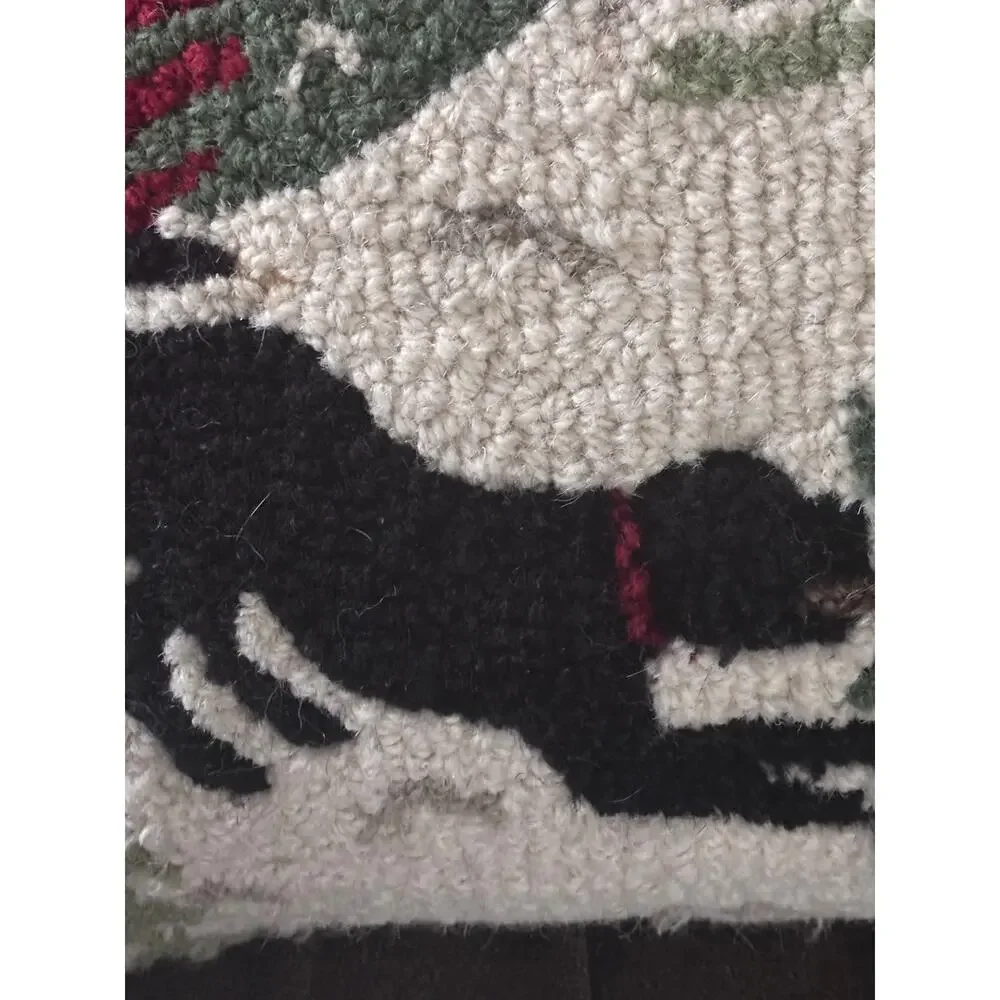 Chandler Four Corners Bringing Home the Tree Wool Pillow Black Lab Christmas
